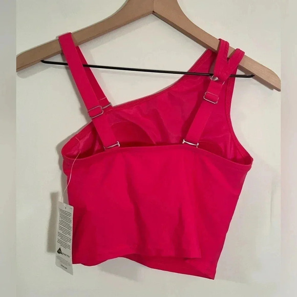 NWT Lands' End Chlorine Resistant 1 or 2 Shoulder Strap Pink Swim Top, Sz XS 2-4 - Picture 2 of 5